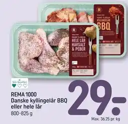 REMA 1000 REMA 1000 Danske kyllingelår BBQ eller hele lår tilbud
