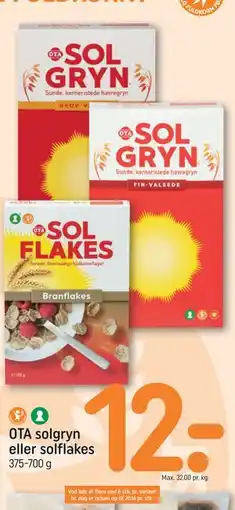 REMA 1000 OTA solgryn eller solflakes tilbud