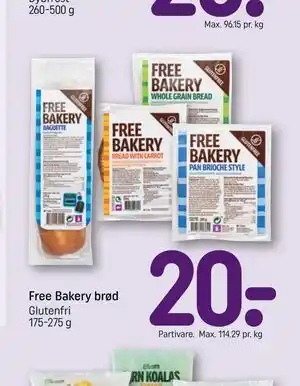 REMA 1000 Free Bakery brød tilbud