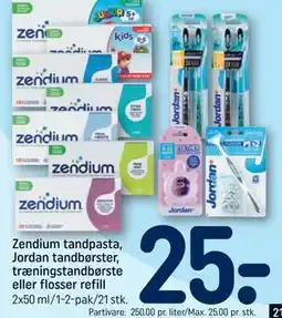 REMA 1000 Zendium tandpasta, Jordan tandbørster, træningstandbørste eller flosser refill tilbud