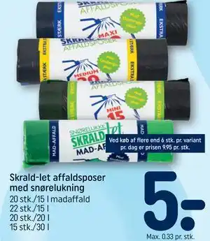 REMA 1000 Skrald-let affaldsposer med snørelukning tilbud