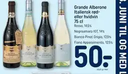 REMA 1000 Grande Alberone Italiensk rød- eller hvidvin 75 cl tilbud