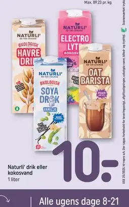 REMA 1000 Naturli' drik eller kokosvand tilbud