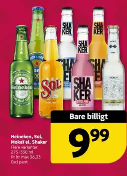 Løvbjerg Heineken, Sol, Mokaï el. Shaker tilbud