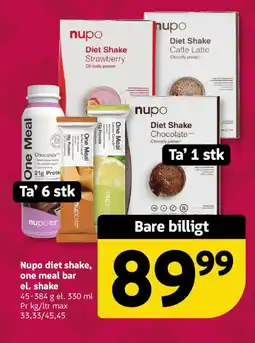 Løvbjerg Nupo diet shake, one meal bar el. shake tilbud