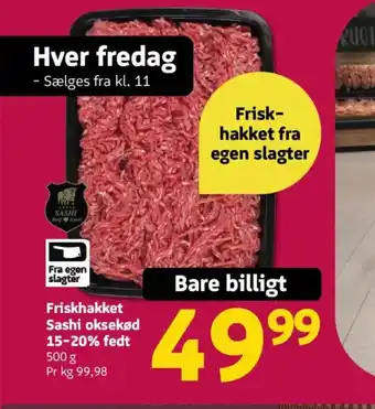 Friskhakket Sashi oksekød 15-20% fedt