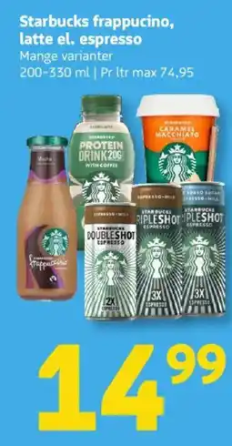 Løvbjerg Starbucks frappucino, latte el. espresso tilbud