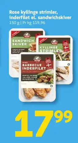Løvbjerg Rose kyllinge strimler, inderfilet el. sandwichskiver tilbud