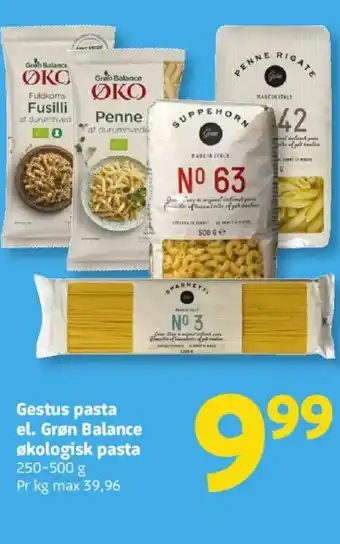 Løvbjerg Gestus pasta el. Grøn Balance økologisk pasta tilbud