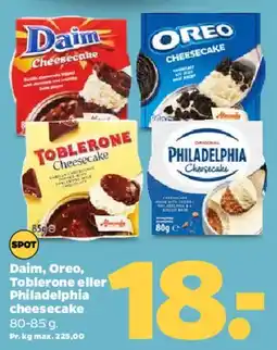 Netto Daim / Oreo / Toblerone / Philadelphia cheesecake tilbud