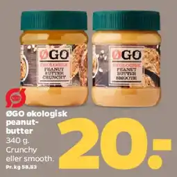 Netto ØGO økologisk peanut butter tilbud