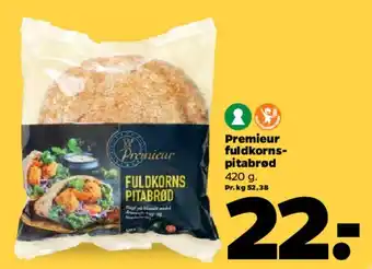Netto Premieur fuldkorns-pitabrød tilbud
