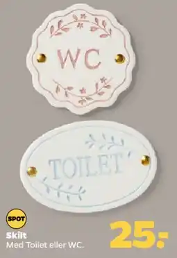 Netto Skilt med Toilet eller WC tilbud