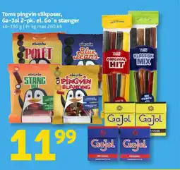 Løvbjerg Toms pingvin slikposer, Ga-Jol 2-pk. el. Go´e stænger tilbud