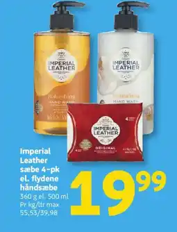 Løvbjerg Imperial leather sæbe 4-pk el. flydene håndsæbe tilbud