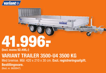 Stark Variant Trailer 3500-U4 3500 Kg tilbud