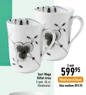 Sort Mega Riflet krus