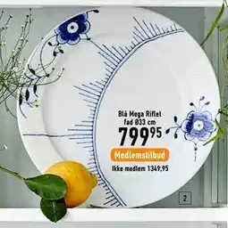 Imerco Blå Mega Riflet fad Ø33 cm tilbud