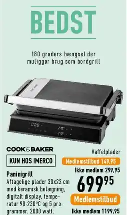 Imerco Vaffel-/paniniplader (multi‑plader) tilbud