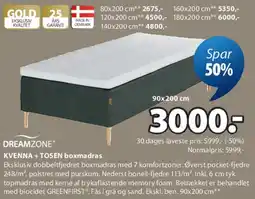 JYSK KVENNA + TOSEN boxmadras tilbud