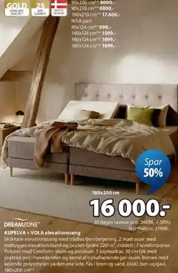 JYSK DREAMZONE elevationsseng (lyse/beige) tilbud