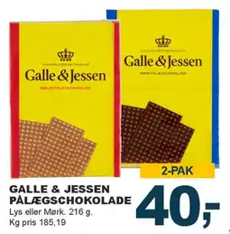 Let-Køb Galle & Jessen pålægschokolade tilbud
