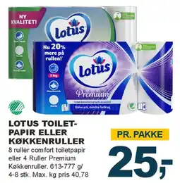 Let-Køb Lotus toiletpapir eller køkkenruller tilbud