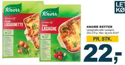 Let-Køb Knorr Retter (Lasagnette / Lasagne) tilbud