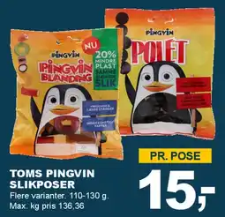 Let-Køb Toms Pingvin slikposer tilbud