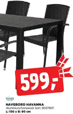 jem & fix Havebord Havanna tilbud