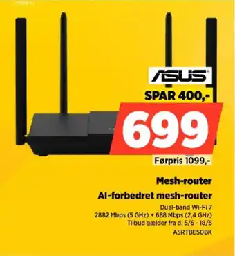 Power Asus Mesh-router Al-forbedret mesh-router tilbud