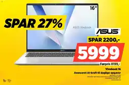 Power Asus Vivobook 16 Avanceret Al-kraft til daglige opgaver tilbud