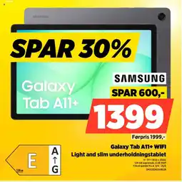 Power Samsung Galaxy Tab A11+ WIFI Light and slim underholdningstablet tilbud