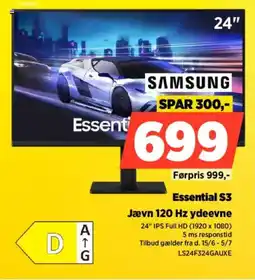 Power Samsung Essential S3 Jævn 120 Hz ydeevne tilbud