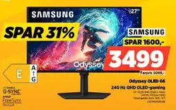 Power Samsung Odyssey OLED G6 240 Hz QHD OLED-gaming tilbud