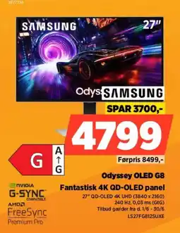 Power Samsung Odyssey OLED G8 Fantastisk 4K QD-OLED pane tilbud