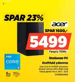 Power Acer Stationær PC Kraftfuld ydeevne tilbud