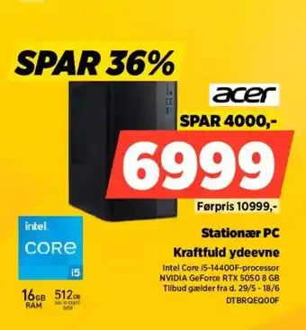 Power Acer Stationær PC Kraftfuld ydeevne tilbud