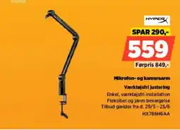 Power Hyper Mikrofon- og kameraarm Værktøjsfri justering tilbud