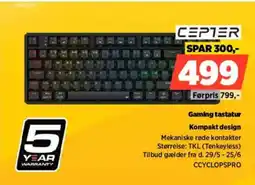 Power Cepter Gaming tastatur Kompakt design tilbud