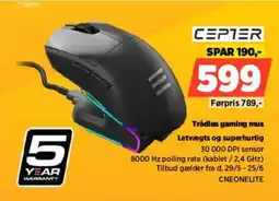 Power Cepter Trådløs gaming mus Letvægts og superhurtig tilbud