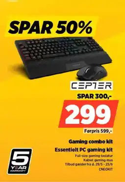 Power Cepter Gaming combo kit Essentielt PC gaming kit tilbud