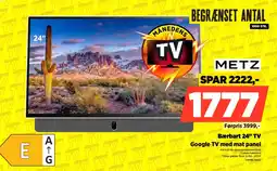 Power Metz Bærbart 24" TV Google TV med mat panel tilbud