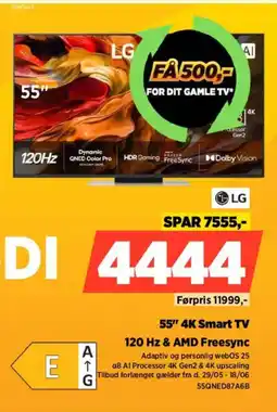 Power Lg 55" 4K Smart TV 120 Hz & AMD Freesync tilbud