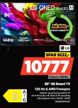 Power Lg 86" 4K Smart TV 120 Hz & AMD Freesync tilbud