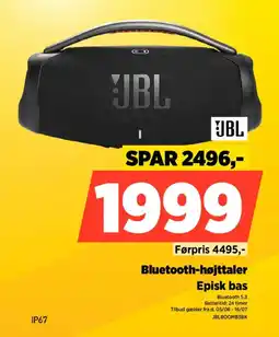 Power Jbl Førpris Bluetooth-højttaler Episk bas tilbud