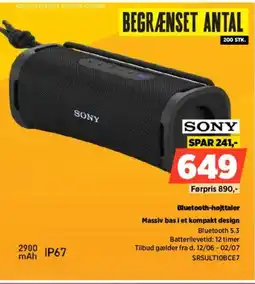 Power Sony Bluetooth-højttaler Massiv bas i et kompakt design tilbud