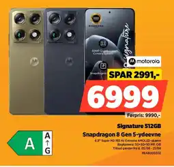Power Motorola Signature 512GB Snapdragon 8 Gen 5-ydeevne tilbud