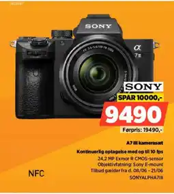 Power Sony A7 III kamerasæt Kontinuerlig optagelse med op til 10 fps tilbud