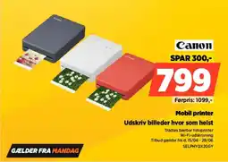 Power Canon Mobil printer Udskriv billeder hvor som helst tilbud
